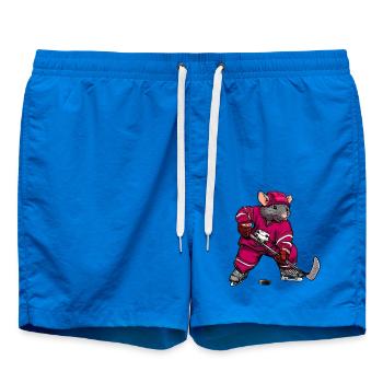 Ratten Eishockey - Badeshorts - Cobalt blue - Vorne - AI Model Male 185 light (185cm)