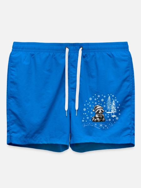 Waschbär im Schnee /cacoon in snowflakes - Badeshorts - Cobalt blue