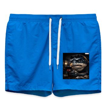 Hai_mit_Handy-_Akku1- - Badeshorts - Cobalt blue - Vorne - AI Model Male 185 light (185cm)
