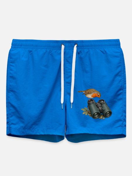 Perspektivwechsel – Rotkehlchen am Fernglas - Badeshorts - Cobalt blue