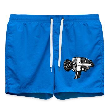 1200 Retro Filmkamera  - Badeshorts - Cobalt blue - Vorne - AI Model Male 185 light (185cm)