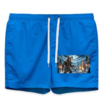 Nikolaus und Krampus beginnen eine dauerhafte Traditi - Badeshorts - Cobalt blue - Vorne - AI Model Male 185 light (185cm)