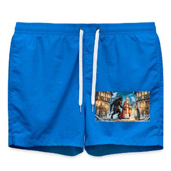 Nikolaus und Krampus beginnen eine Tradition - Badeshorts - Cobalt blue - Vorne - AI Model Male 185 light (185cm)