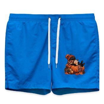 Katzenliebhaber Herbst Witzige Katze Design - Badeshorts - Cobalt blue - Vorne - AI Model Male 185 light (185cm)