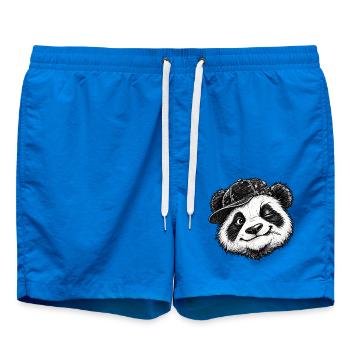 Frecher zwinkernder Panda Flachmütze Niedliche Tierkunst - Badeshorts - Cobalt blue - Vorne - AI Model Male 185 light (185cm)