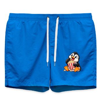 Süßer Pinguin mit Popcorn im Kino - Badeshorts - Cobalt blue - Vorne - AI Model Male 185 light (185cm)