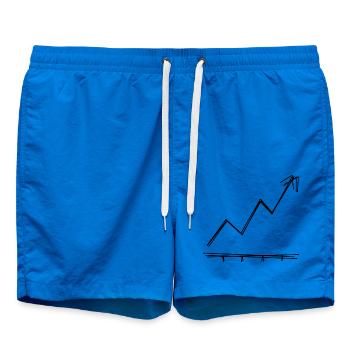 Aktienkurs handgezeichnet - Badeshorts - Cobalt blue - Vorne - AI Model Male 185 light (185cm)