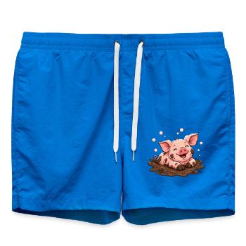 Glückliches Schweinchen Matschpfütze Doodle Shirt - Badeshorts - Cobalt blue - Vorne - AI Model Male 185 light (185cm)