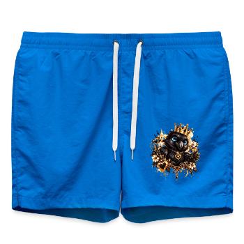 Königskauz mit Goldschmuck - Badeshorts - Cobalt blue - Vorne - AI Model Male 185 light (185cm)