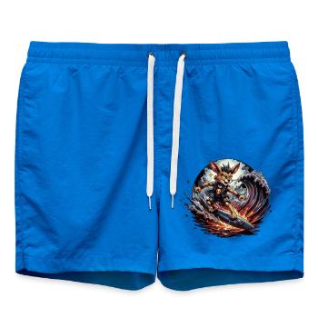 Surfer-Hase Bunny Punk im Dämonischer Welle - Badeshorts - Cobalt blue - Vorne - AI Model Male 185 light (185cm)