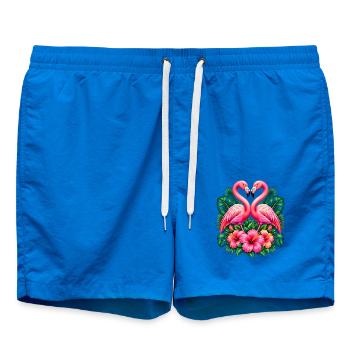 Niedlicher Flamingo Süße Flamingos - Badeshorts - Cobalt blue - Vorne - AI Model Male 185 light (185cm)