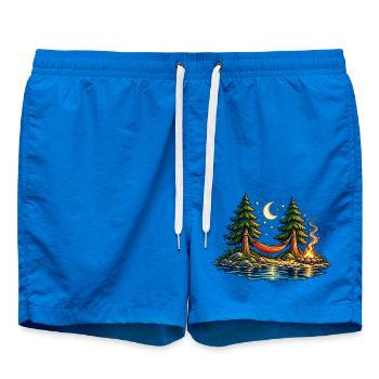 Moonlight Hammock – Auszeit unter Sternen - Badeshorts - Cobalt blue - Vorne - AI Model Male 185 light (185cm)