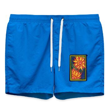 Sonnenblumen-Burst-Rahmen - Badeshorts - Cobalt blue - Vorne - AI Model Male 185 light (185cm)