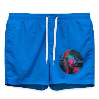 Radiale Farbexplosion - Badeshorts - Cobalt blue - Vorne - AI Model Male 185 light (185cm)