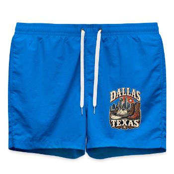 Dallas Texas Cowboy Skyline - Badeshorts - Cobalt blue - Vorne - AI Model Male 185 light (185cm)