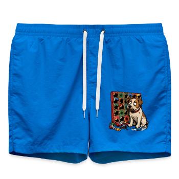 Hund Adventskalender Schokolade Comic T-Shirt - Badeshorts - Cobalt blue - Vorne - AI Model Male 185 light (185cm)