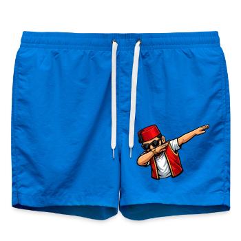 Dabbing Türke – Lustiger Truthahn mit Sonnenbrille - Badeshorts - Cobalt blue - Vorne - AI Model Male 185 light (185cm)