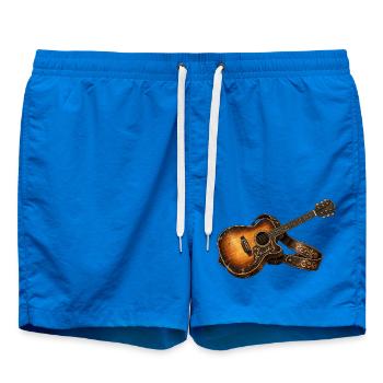 Akustikgitarre – Rustikale Vintage Musik Kunst - Badeshorts - Cobalt blue - Vorne - AI Model Male 185 light (185cm)