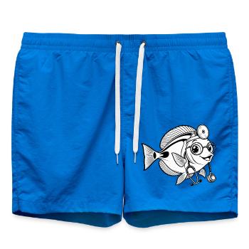 Doktorfisch mit Stethoskop - Badeshorts - Cobalt blue - Vorne - AI Model Male 185 light (185cm)