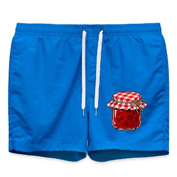Omas Marmelade – Retro Marmeladenglas - Badeshorts - Cobalt blue - Vorne - AI Model Male 185 light (185cm)