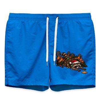 Lustiger Waschbär Weihnachten Weihnachtsbaum Meme - Badeshorts - Cobalt blue - Vorne - AI Model Male 185 light (185cm)
