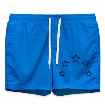 Sternenbogen handgezeichnet - Badeshorts - Cobalt blue - Vorne - AI Model Male 185 light (185cm)