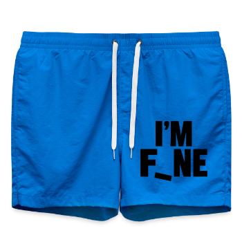 Mir geht's gut, lustiger fallender Buchstaben-Design - Badeshorts - Cobalt blue - Vorne - AI Model Male 185 light (185cm)