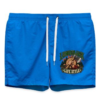 Lebensstil eines Holzfällers - Badeshorts - Cobalt blue - Vorne - AI Model Male 185 light (185cm)
