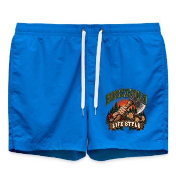 Holzfäller-Lebensstil Rustikaler Wald - Badeshorts - Cobalt blue - Vorne - AI Model Male 185 light (185cm)