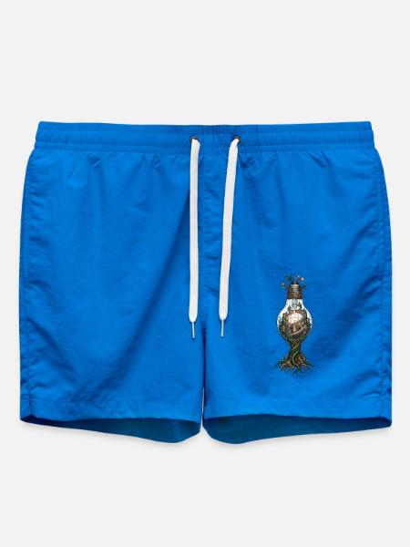 Glühbirne Stadt Baum – Fantasie Kunstwerk - Badeshorts - Cobalt blue