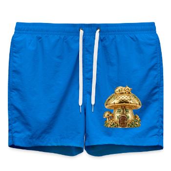 Golden Mushroom House mit Kätzchen - Badeshorts - Cobalt blue - Vorne - AI Model Male 185 light (185cm)