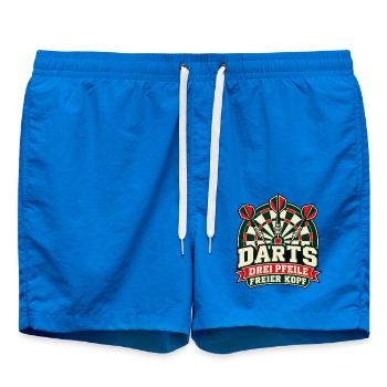 Darts – Drei Pfeile, freier Kopf - Badeshorts - Cobalt blue - Vorne - AI Model Male 185 light (185cm)