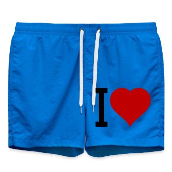 Rotes Herz Symbol - Badeshorts - Cobalt blue - Vorne - AI Model Male 185 light (185cm)