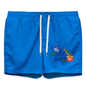 Etwas langsamer ziehen: Tee - Badeshorts - Cobalt blue - Vorne - AI Model Male 185 light (185cm)