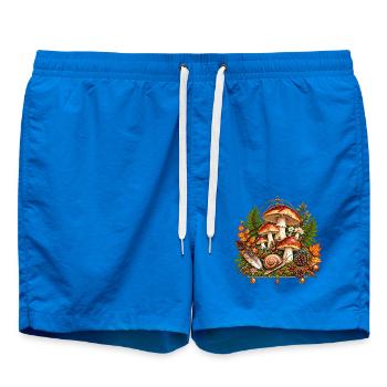 Pilzparadies Herbstzauber - Badeshorts - Cobalt blue - Vorne - AI Model Male 185 light (185cm)