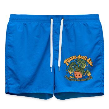 "Please don't die, I watered you yesterday" - Badeshorts - Cobalt blue - Vorne - AI Model Male 185 light (185cm)