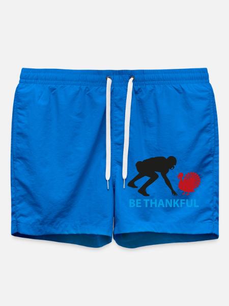 Sei dankbar, Truthahn-Silhouette - Badeshorts - Cobalt blue