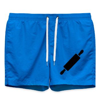 Nudelholz Rollholz Bäcker Geschenk backen  - Badeshorts - Cobalt blue - Vorne - AI Model Male 185 light (185cm)
