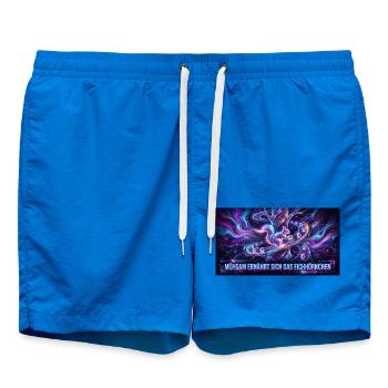 Neon-Eichhörnchen im Galaxienfluss - Badeshorts - Cobalt blue - Vorne - AI Model Male 185 light (185cm)