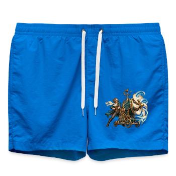 Steampunk-Erfinder an der Windmaschine - Badeshorts - Cobalt blue - Vorne - AI Model Male 185 light (185cm)