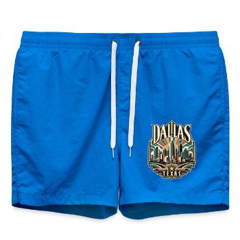 Dallas Skyline Retro Texas - Badeshorts - Cobalt blue - Vorne - AI Model Male 185 light (185cm)