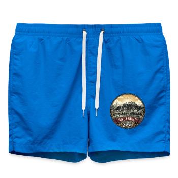 Salzburger Österreich Reiseabzeichen Festungssouvenir - Badeshorts - Cobalt blue - Vorne - AI Model Male 185 light (185cm)