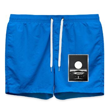 Mondbeschienene Silhouette über ruhigem Meer - Badeshorts - Cobalt blue - Vorne - AI Model Male 185 light (185cm)