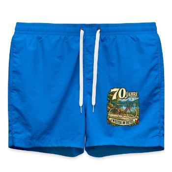 70 Jahre Weiter im Sattel - Badeshorts - Cobalt blue - Vorne - AI Model Male 185 light (185cm)
