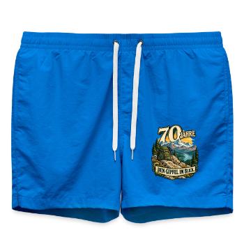 70 Jahre Gipfelblick Abenteuer - Badeshorts - Cobalt blue - Vorne - AI Model Male 185 light (185cm)