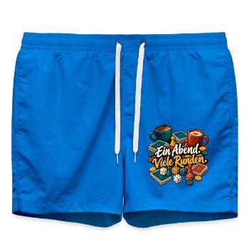 Spieleabend mit Würfeln & Ein Abend Viele Runden - Badeshorts - Cobalt blue - Vorne - AI Model Male 185 light (185cm)