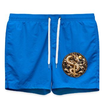 Goldener Drachenklingentraum - Badeshorts - Cobalt blue - Vorne - AI Model Male 185 light (185cm)