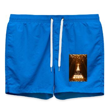 Leuchtender Glitzer-Weihnachtsbaum - Badeshorts - Cobalt blue - Vorne - AI Model Male 185 light (185cm)