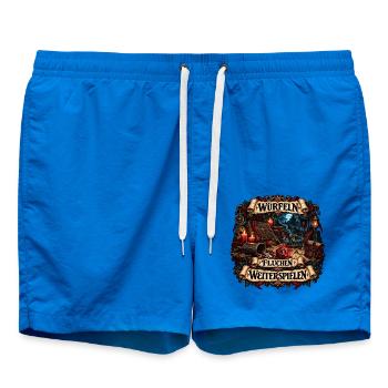 Würfeln Fluchen Weiterspielen - Badeshorts - Cobalt blue - Vorne - AI Model Male 185 light (185cm)