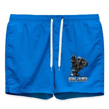 Motorrad, Biker, Biker - Badeshorts - Cobalt blue - Vorne - AI Model Male 185 light (185cm)